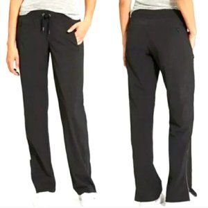 Athleta Track City Pants Black Stretch Zip Ankles Athletics | 8
